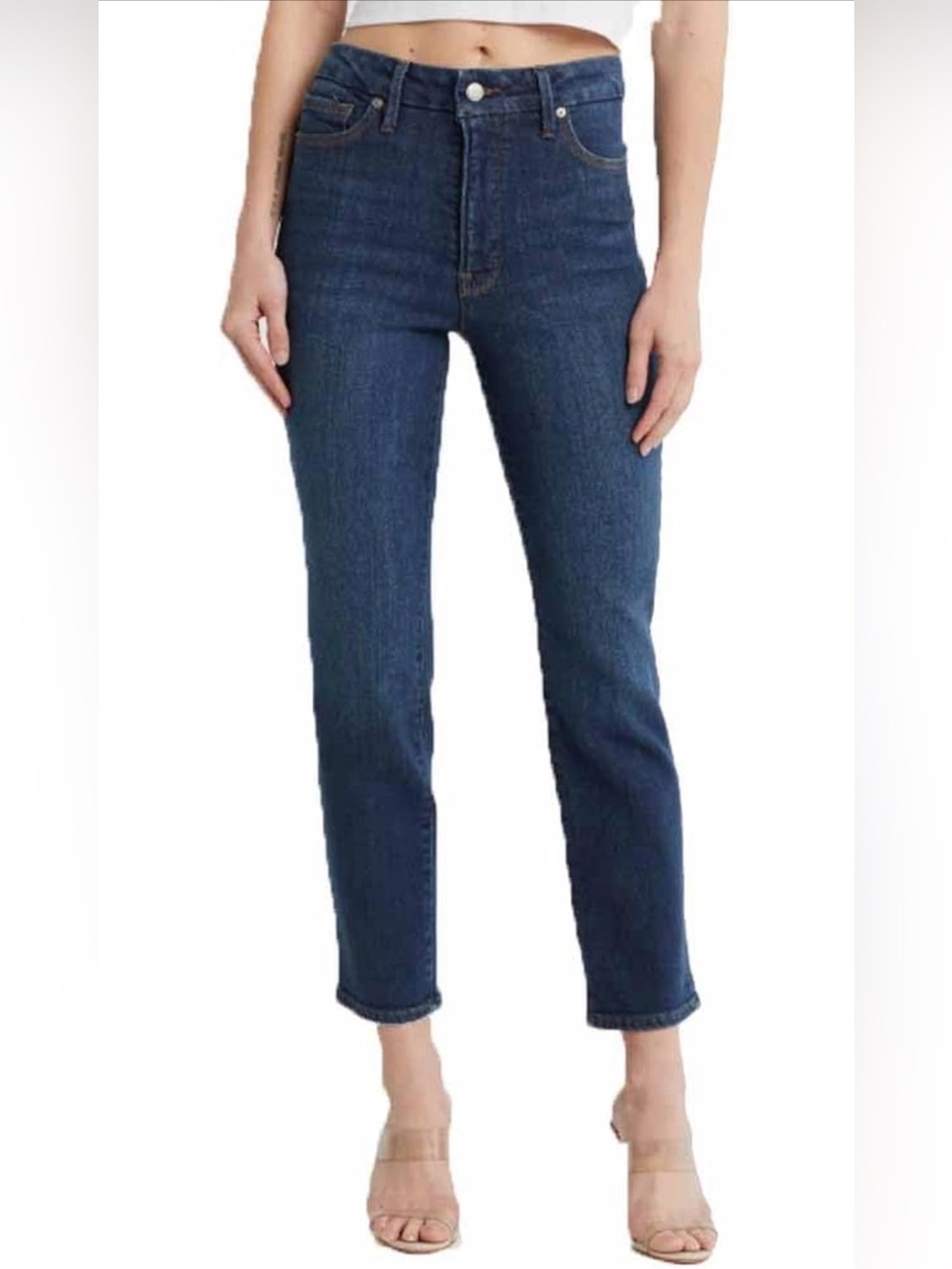 Good American Good Classic High Rise Slim Straight Jeans